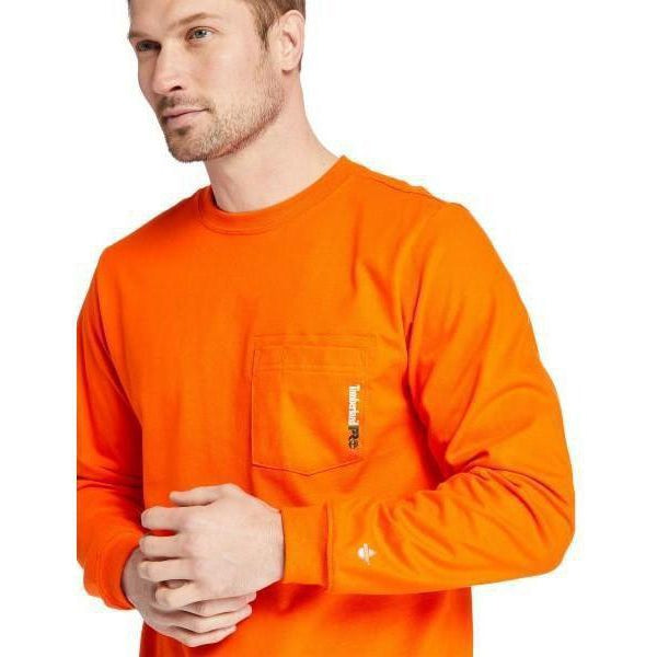 Timberland Pro Men's Flame Resistant Pocket Work T-Shirt - Orange - TB0A23PFY86 - Overlook Boots
