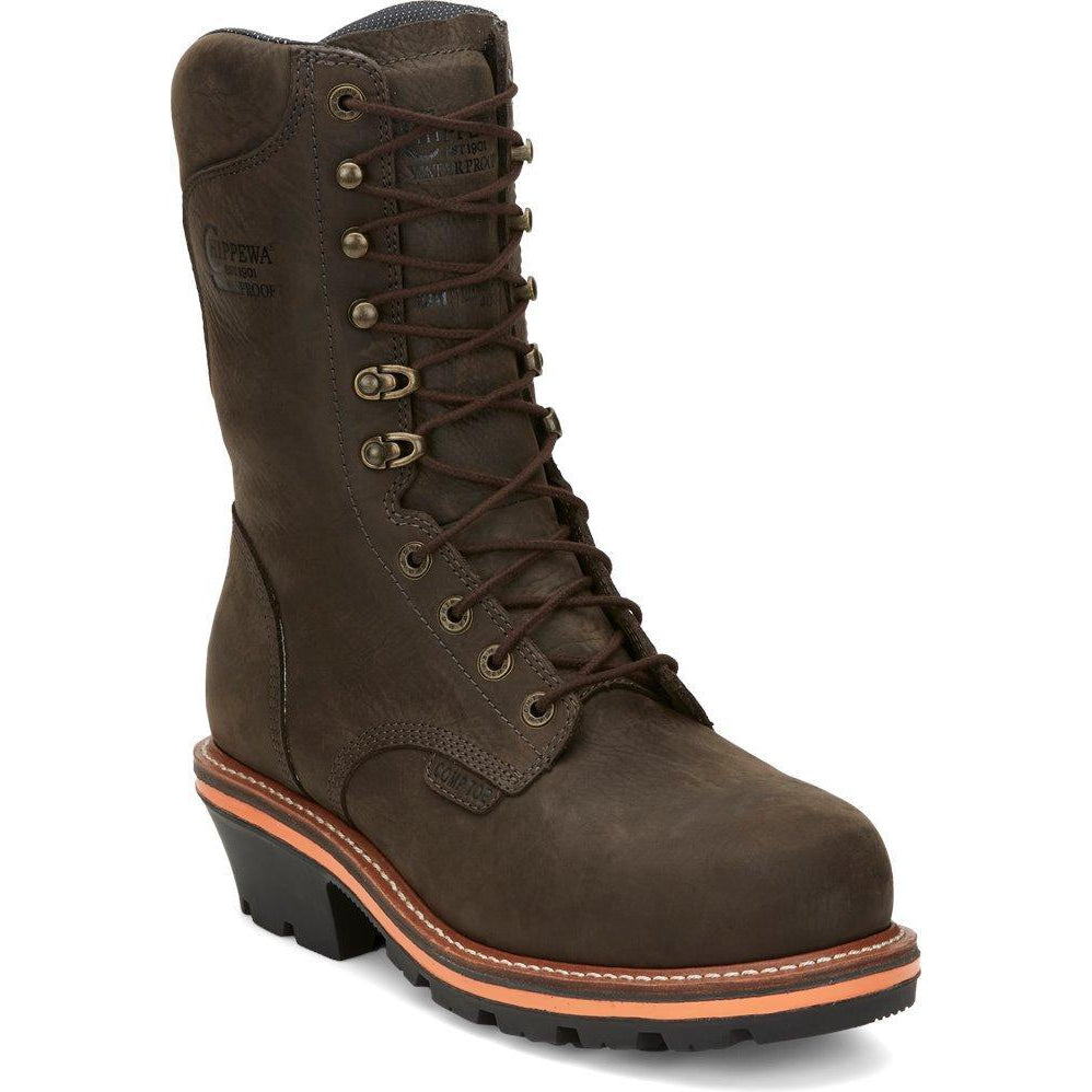 Chippewa Men's Thunderstruck 10" 400G Nano Composite Toe Work Boot Brown- TH1031 8 / Medium / Dark Brown - Overlook Boots