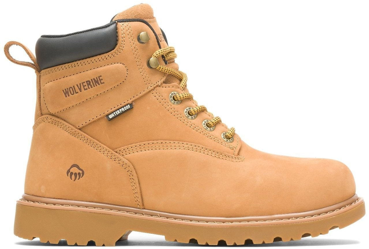 Wolverine Men's 6" Floorhand Waterproof Steel Toe Work Boot - Wheat- W10632 - Overlook Boots