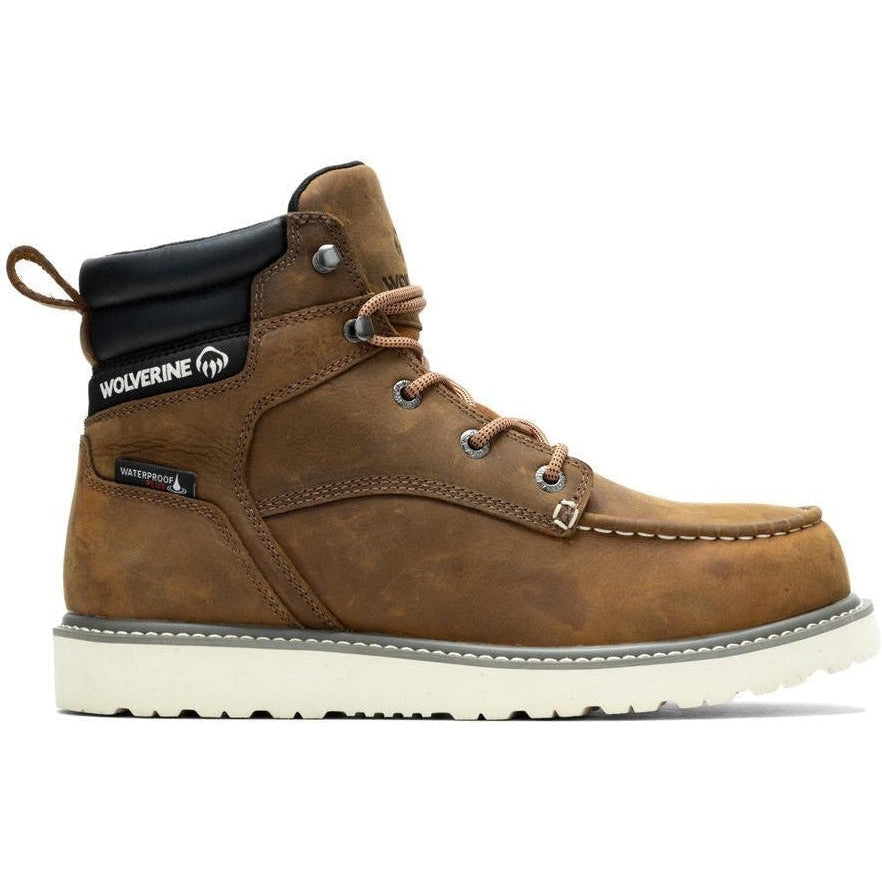 Wolverine Men's Trade Wedge 6" Steel Toe Waterproof Work Boot - Brown - W230042 6 / Medium / Brown - Overlook Boots