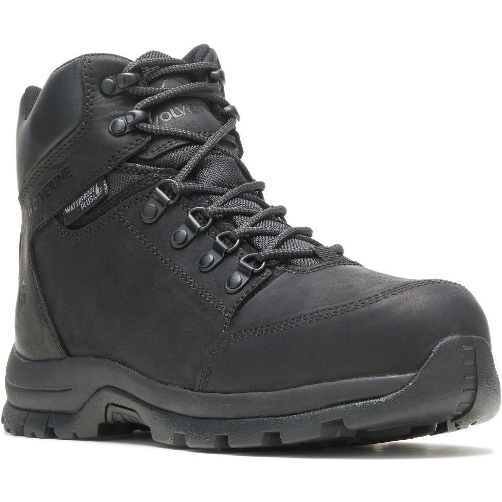 Wolverine Men's Grayson Mid Steel Toe Waterproof Work Boot - Black - W211042 7 / Medium / Black - Overlook Boots