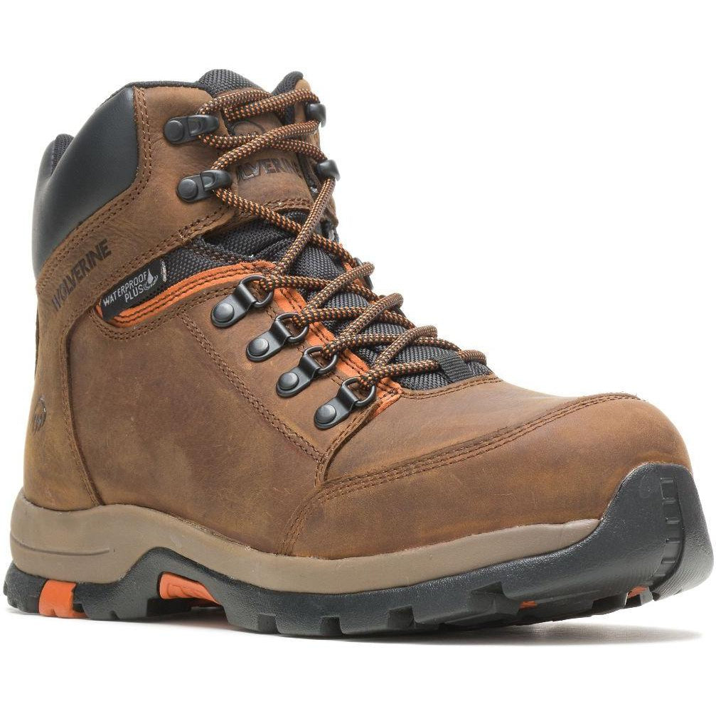 Wolverine Men's Grayson Mid Steel Toe Waterproof Work Boot - Brown - W211043 7 / Medium / Brown - Overlook Boots