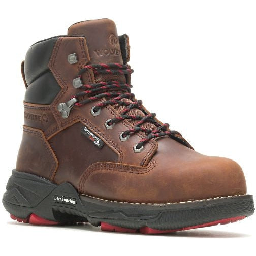Wolverine Men's Hellcat Fuse 6" Waterproof Composite Toe Usprg Work Boot - Peanut - W221011 7 / Medium / Peanut - Overlook Boots