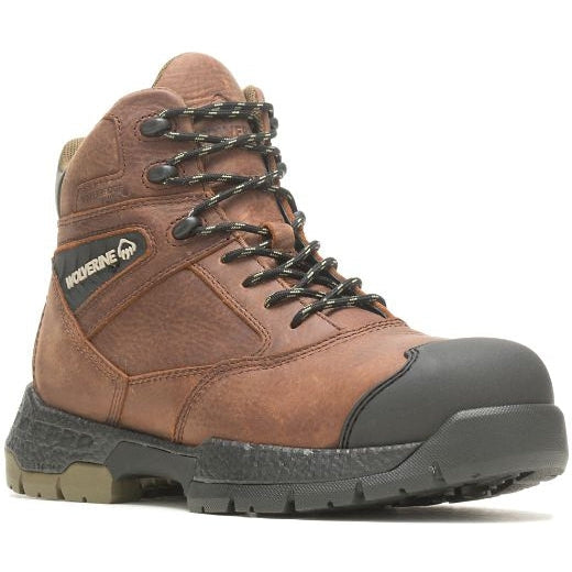Wolverine Men's Rush Ultraspring 6" Composite Toe Waterproof Work Boot -Brown- W231038 - Overlook Boots