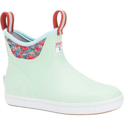Xtratuf Women's Fishe® Wear 6" Waterproof Ankle Deck Boot -Green- XWAB-3BB - Overlook Boots