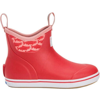 Xtratuf Women's Salmon Sisters 6" Waterproof Ankle Deck Boot -Red- XWAB6KS 5 / Red - Overlook Boots