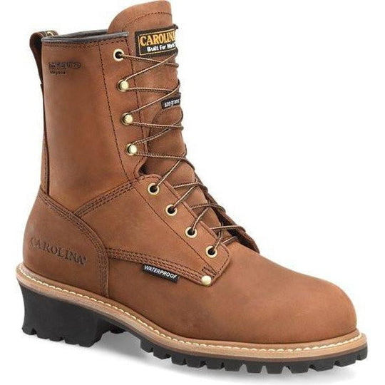 Carolina Men's Elm 8" Waterproof Insulated Logger Work Boot - Brown- CA4821 7.0 / Medium / Brown - Overlook Boots