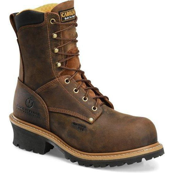 Carolina Men’s Poplar 8” Logger Comp Toe Work Boot - Brown - CA9853 8 / Medium / Brown - Overlook Boots