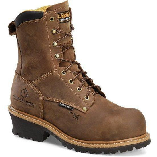 Carolina Men's Poplar 8" Waterproof Composite Toe Logger Work Boot Brown - CA9852 7 / Medium / Brown - Overlook Boots