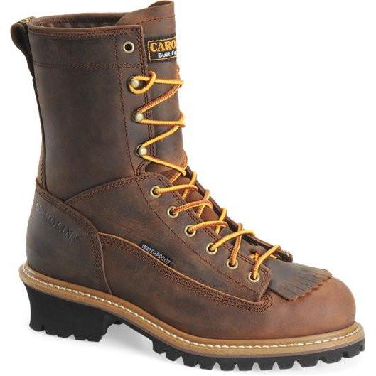 Carolina Men's Spruce 8" Steel Toe Waterproof Logger Work Boot - Brown - CA9824 7 / Medium / Brown - Overlook Boots