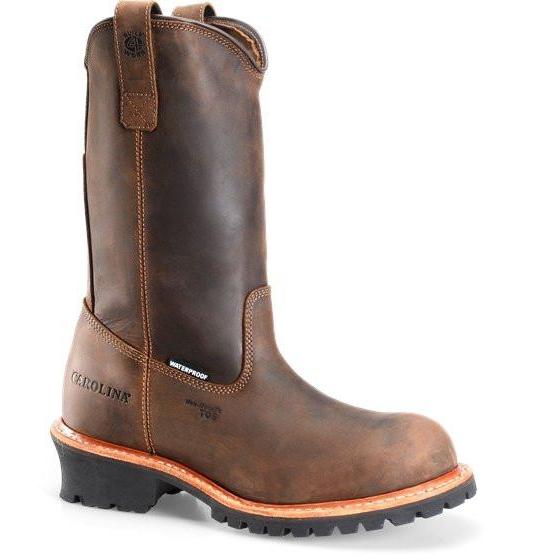 Carolina Men's Well X 12" Comp Toe Wellington Logger Work Boot CA9831 8 / Medium / Brown - Overlook Boots