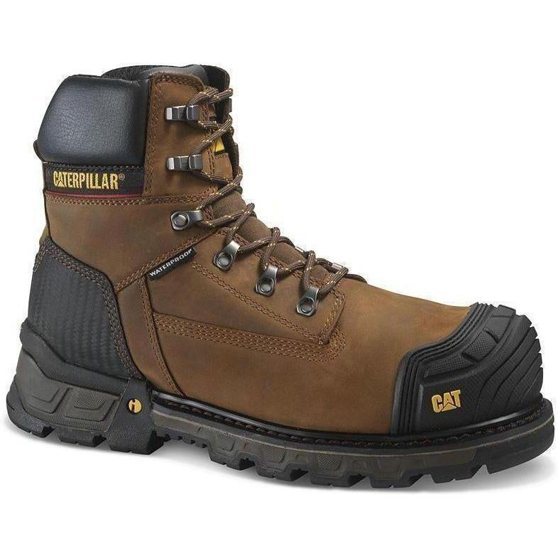 CAT Men's Exavator 6" XL Composite Toe Waterproof Work Boot - Brown - P90991 7 / Medium / Brown - Overlook Boots