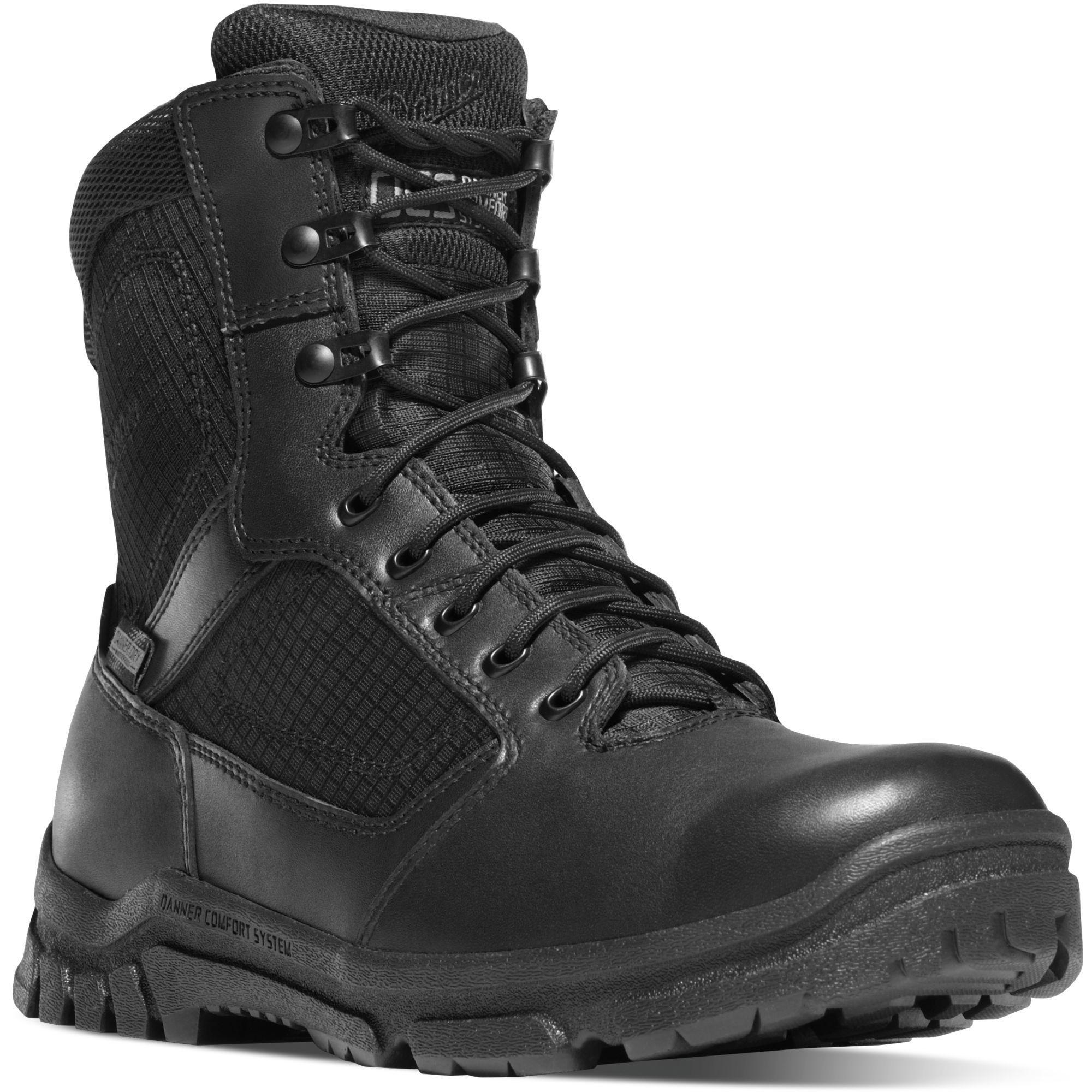 Danner Men's Lookout 8" Side Zip Waterproof Duty Boot - Black - 23824 7 / Medium / Black - Overlook Boots