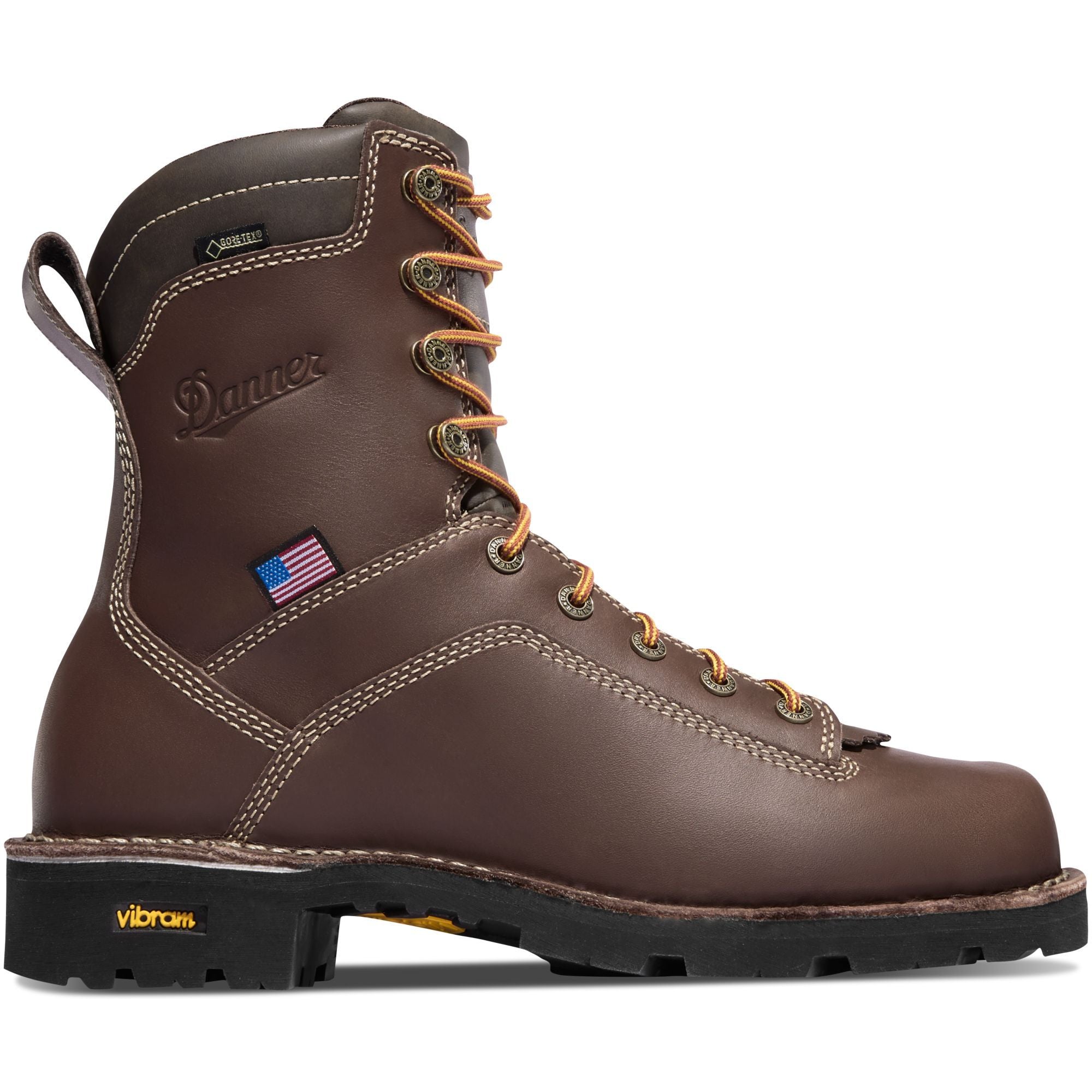 Danner Men's Quarry USA Made 8" Alloy Toe Waterproof Work Boot - Brown - 17307 - Overlook Boots