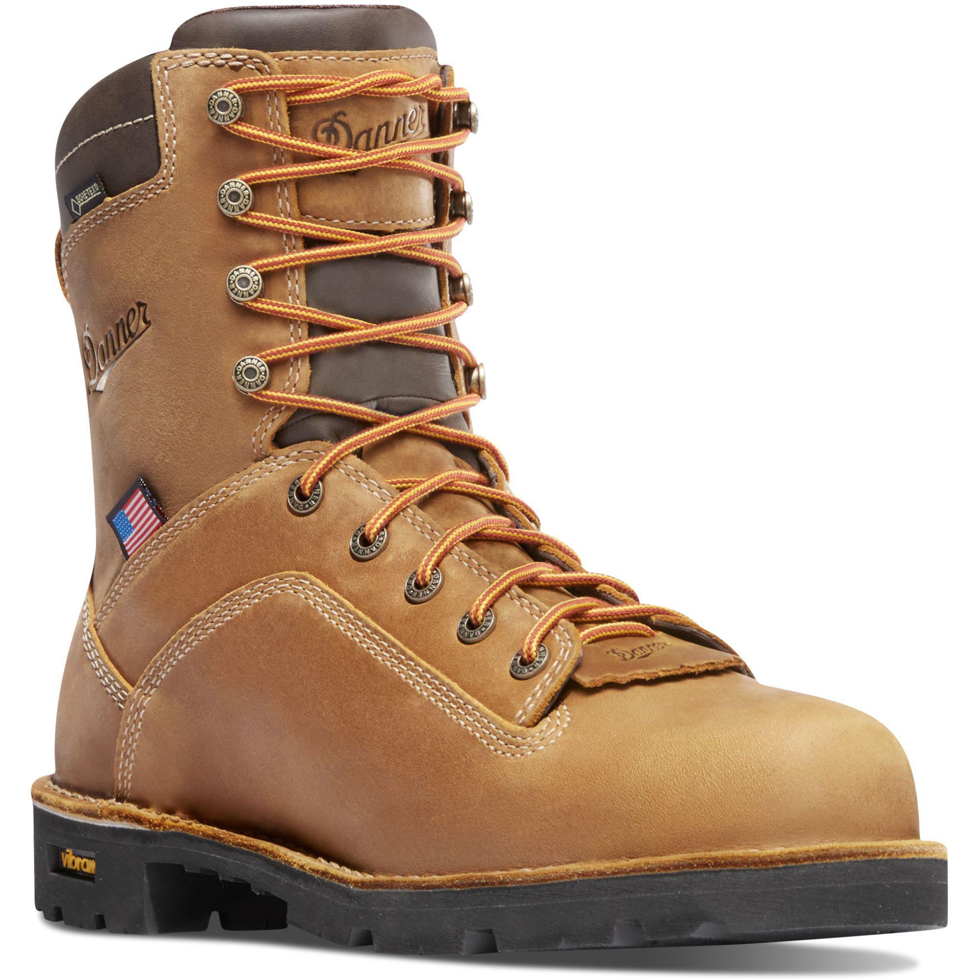 Danner Men's Quarry USA Made 8" Alloy Toe WP Work Boot - Brown - 17317 7 / Medium / Brown - Overlook Boots