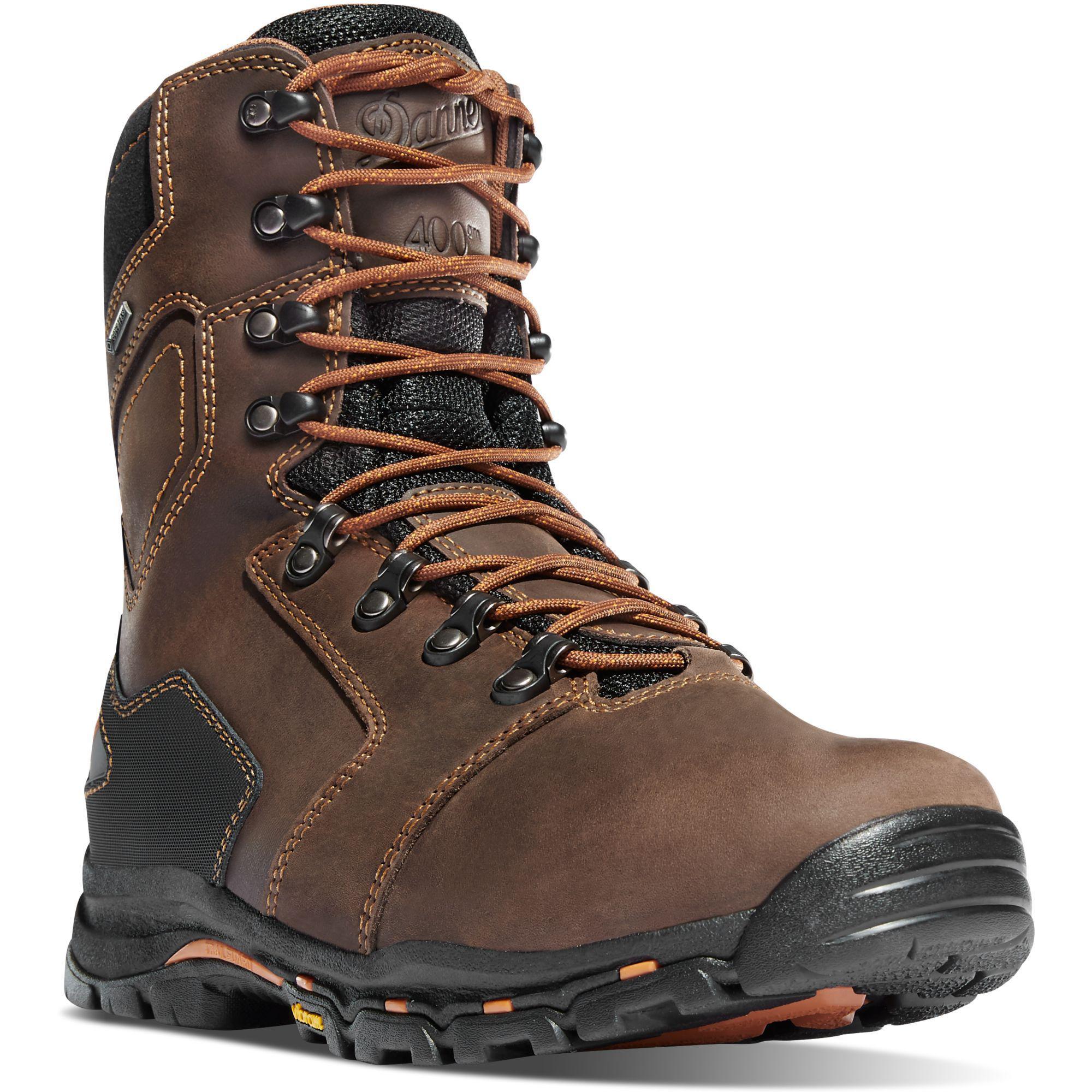 Danner Men's Vicious 8" Composite Toe Insulated Waterproof Work Boot Brown - 13874 7 / Medium / Brown - Overlook Boots
