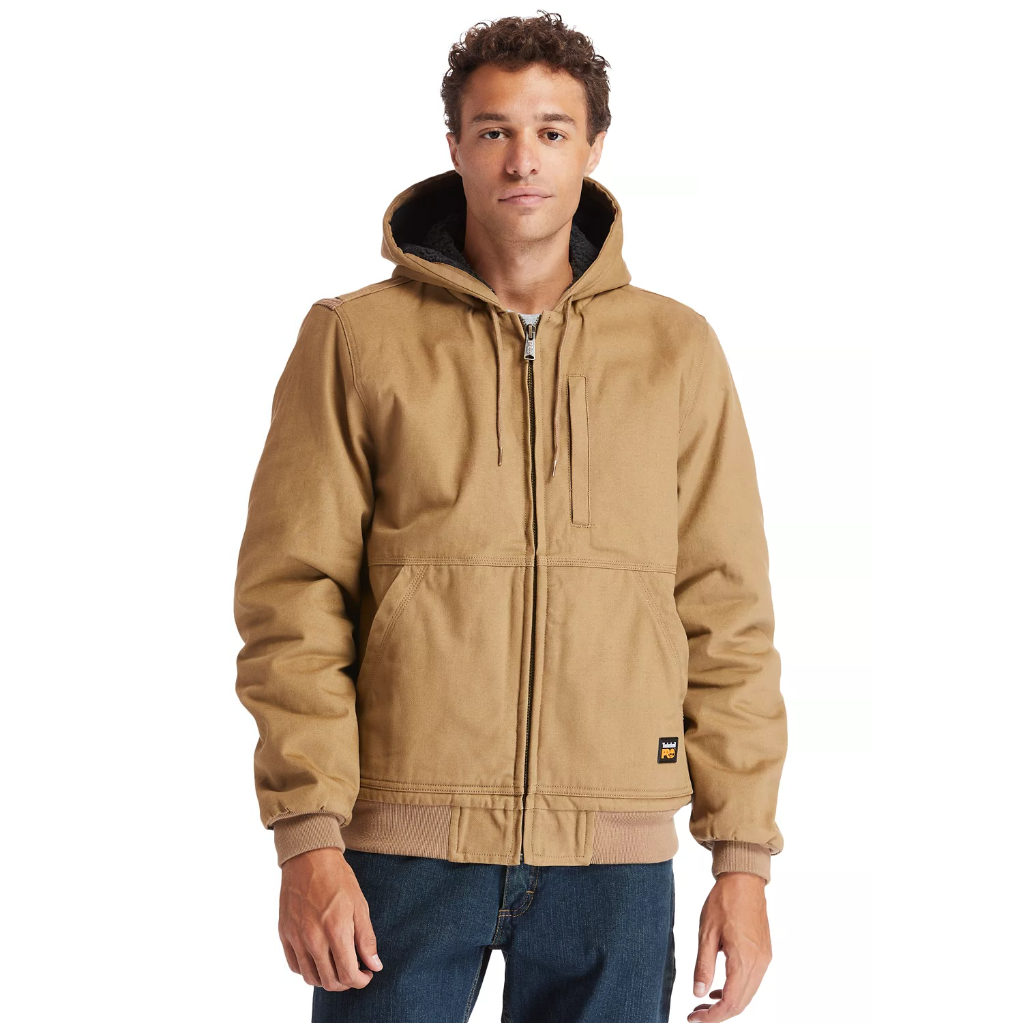 Timberland Pro Men's Gritman Lined Canvas Hooded Jacket - Wheat - TB0A1VB4D02 Small / Wheat - Overlook Boots