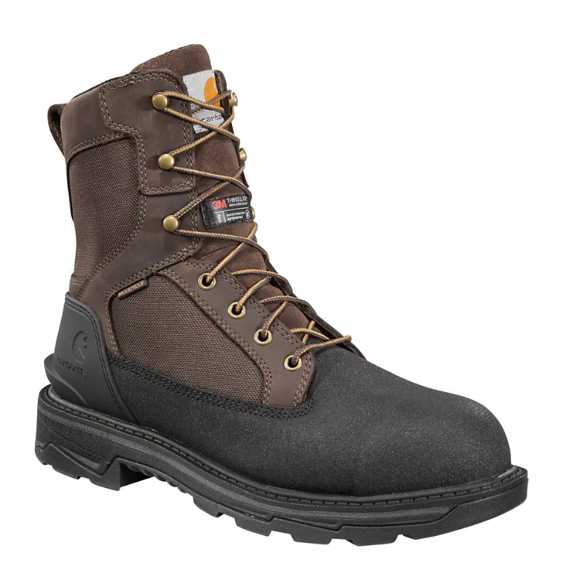 Carhartt Men's Ironwood 8" Waterproof Alloy Toe Work Boot - Dark Brown - FT8509-M - Overlook Boots
