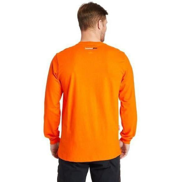 Timberland Pro Men's FR Cotton Core LS W/ Logo Work T-Shirt - Orange - TB0A1V8DY86 - Overlook Boots