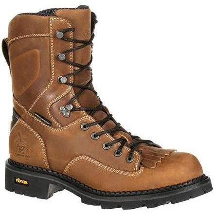 Georgia Men's Comfort Core 8" Low Heel Logger Work Boot Brown GB00122 8 / Medium / Brown - Overlook Boots