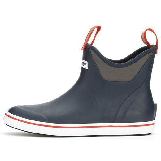Xtratuf Men's 6" Ankle Deck Waterproof Boot - Navy / Red - 22733 - Overlook Boots