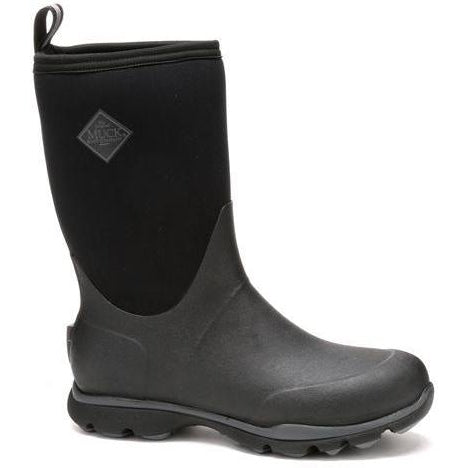 Muck Men's Arctic Excursion Mid 12" Waterproof Rubber Work Boot- Black - AEP-000 - Overlook Boots