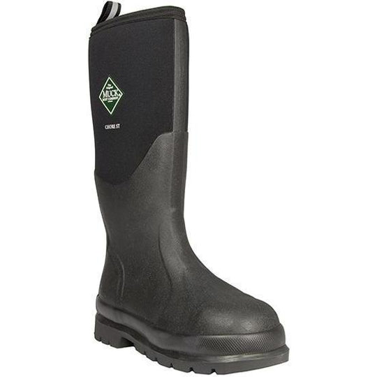 Muck Men's Chore 16" Steel Toe Waterproof Rubber Work Boot - Black - CHS-000A 5.0 / Medium / Black - Overlook Boots