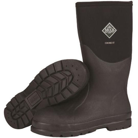Muck Men's Chore 16" Steel Toe Waterproof Rubber Work Boot - Black - CHS-000A - Overlook Boots