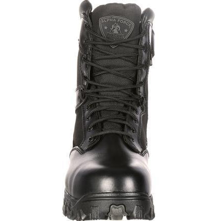 Rocky Men's Alphaforce 8" Zipper Composite Toe Waterproof Duty Boot Black FQ0006173 - Overlook Boots