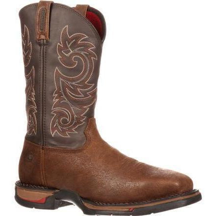 Rocky Men's Long Range Stl Toe WP Pull-on Western Work Boot Brown FQ0006654 8 / Medium / Coffee - Overlook Boots