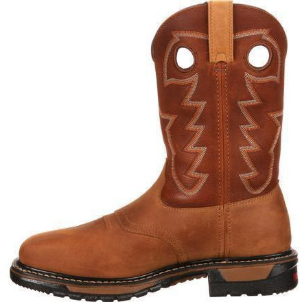 Rocky Men's Original Ride Steel Toe Waterproof Western Boot- Brown- RKYW041 - Overlook Boots