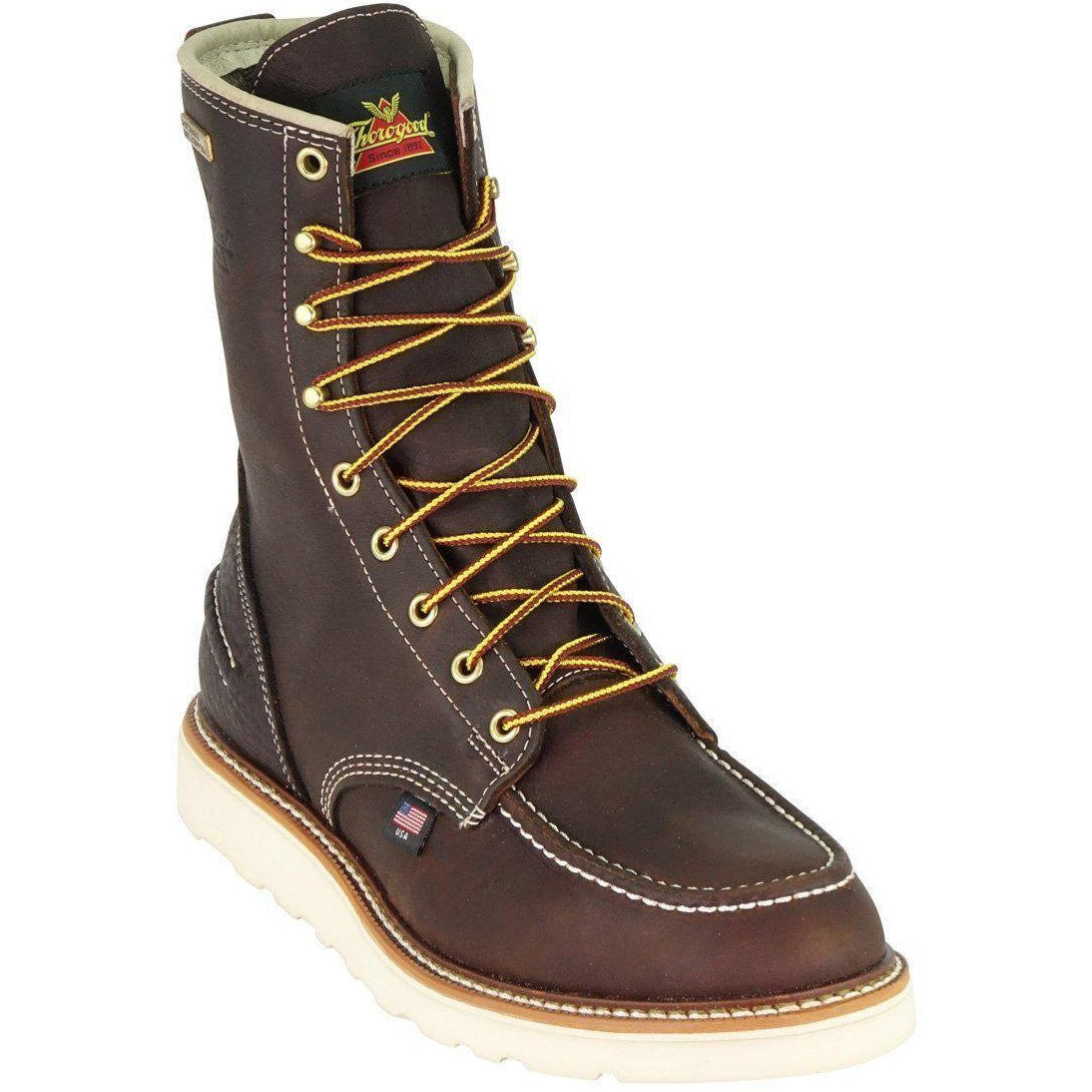 Thorogood Men's USA Made 1957 8" Moc Safety Toe WP Wedge Work Boot 804-3800  - Overlook Boots