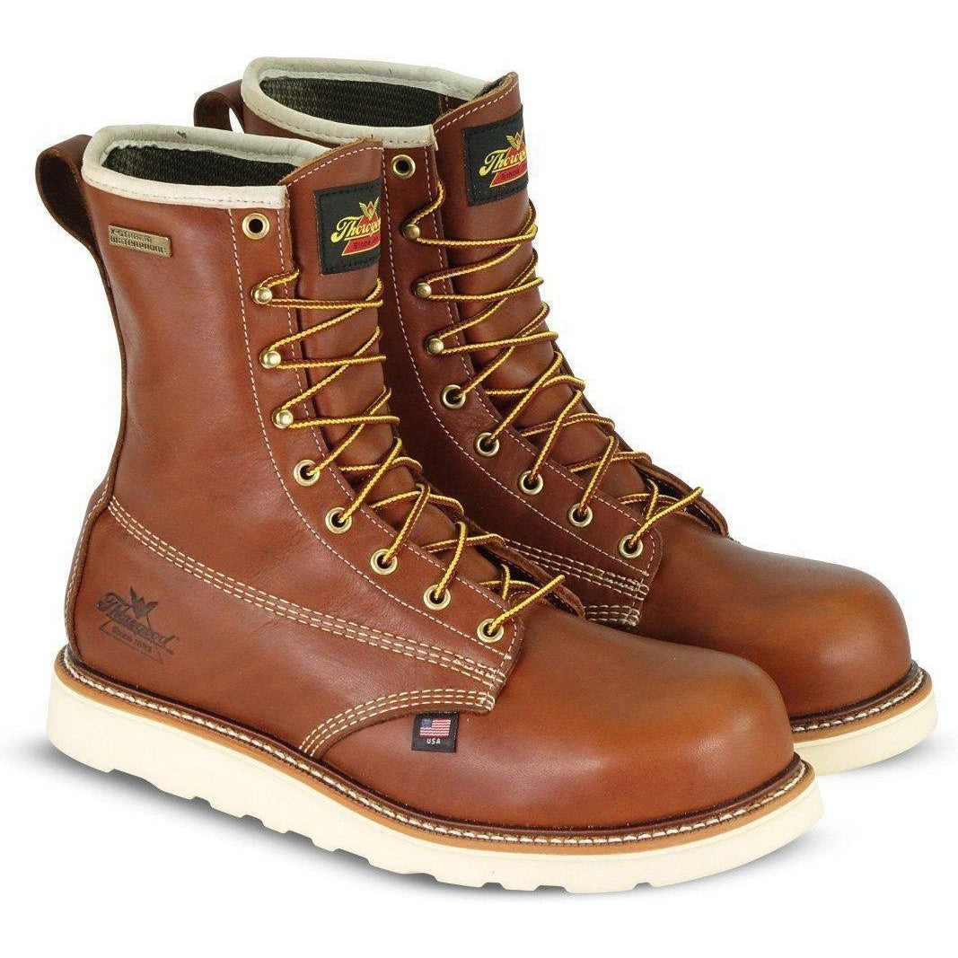 Thorogood Men's USA Made Amer Heritage 8" Comp Toe Wedge Work Boot 804-4210 8 / Medium / Tobacco - Overlook Boots