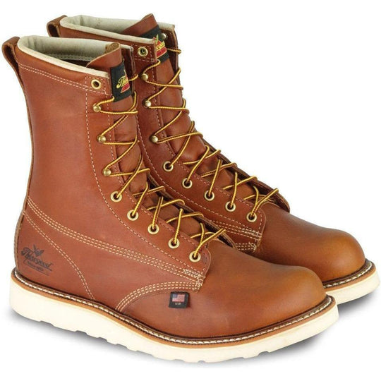 Thorogood Men's USA Made Amer. Heritage 8" Steel Toe Wedge Work Boot 804-4364 7.0 / Medium / Tobacco - Overlook Boots