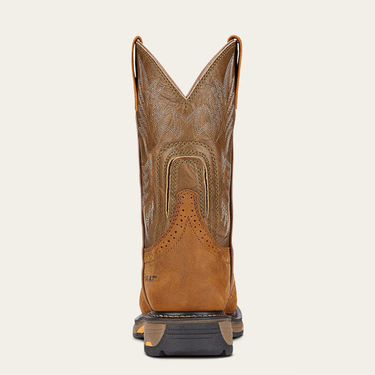 Ariat Men's WorkHog Pull-On 10" Soft Toe Work Western Boot - Bark - 10001188 - Overlook Boots