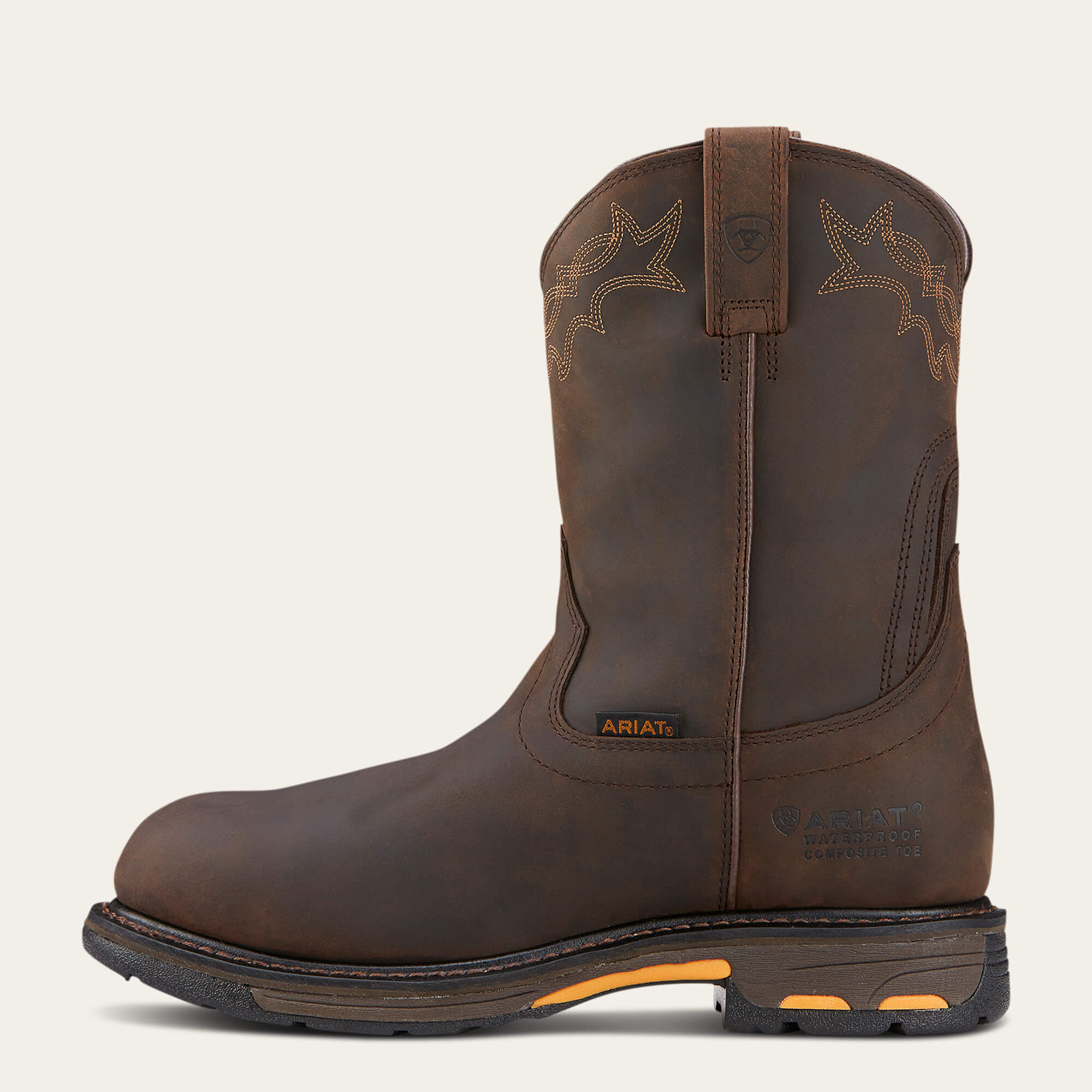 Ariat Men's WorkHog 10" Comp Toe WP Western Work Boot - Oily Brown - 10001200  - Overlook Boots