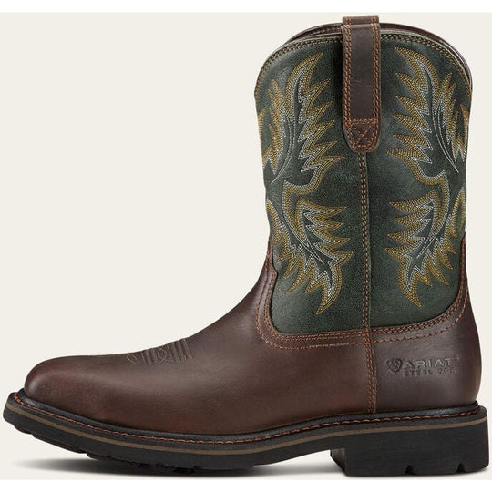 Ariat Men's Sierra Wide Square Toe Steel Toe Work Boot -Brown- 10017434 7.0 / Medium / Brown - Overlook Boots