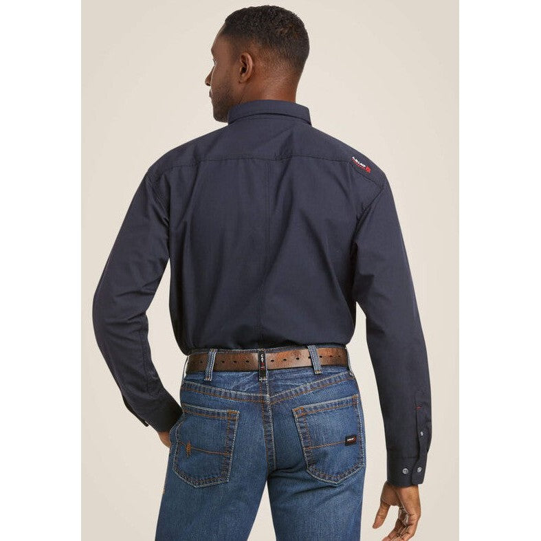 Ariat Men's Featherlight Flame Resist Work Shirt Navy - 10022899 - Overlook Boots