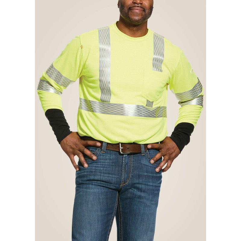 Ariat Men's Hi-Vis Flame Resist Workwear T-Shirt Yellow - 10025432 - Overlook Boots