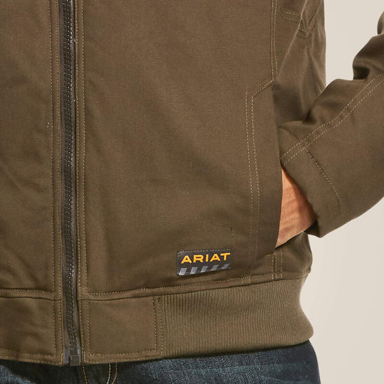 Ariat Men's Rebar DuraCanvas Water Repellent Jacket Wren - 10027842 - Overlook Boots
