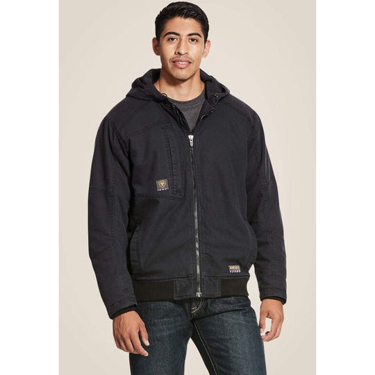 Ariat Men's Rebar Washed DuraCanvas 140G Insulated Jacket Black - 10027852 Small / Khaki / Standard - Overlook Boots