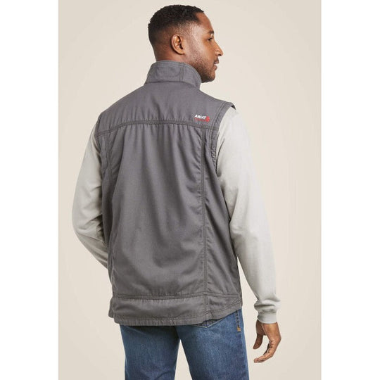 Ariat Men's DuraLight Stretch Flame Resist Canvas Vest Gray - 10027868 - Overlook Boots