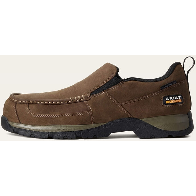 Ariat Men's Edge Lte Slip On Sd Comp Toe Work Shoe- Brown - 10029530  - Overlook Boots