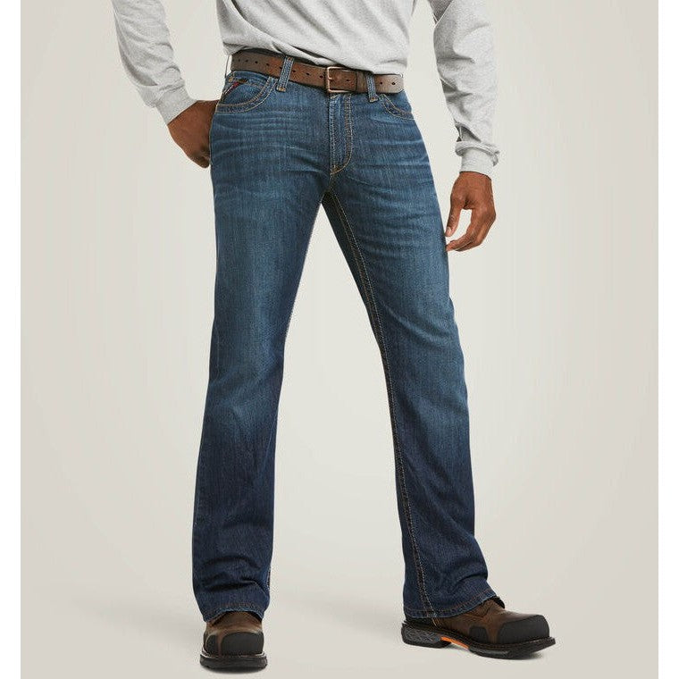 Ariat Men's Flame Resistant M4 Relaxed Stretch DuraLight Jett Boot Cut Jean Airway - 10030266 30 x 30 / Airway / Standard - Overlook Boots
