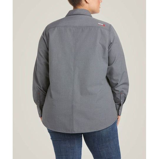 Ariat Women's Featherlight Flame Resist Work Shirt Gunmetal - 10030335 - Overlook Boots