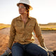 Ariat Women's Featherlight Flame Resist Work Shirt Khaki - 10030336 - Overlook Boots