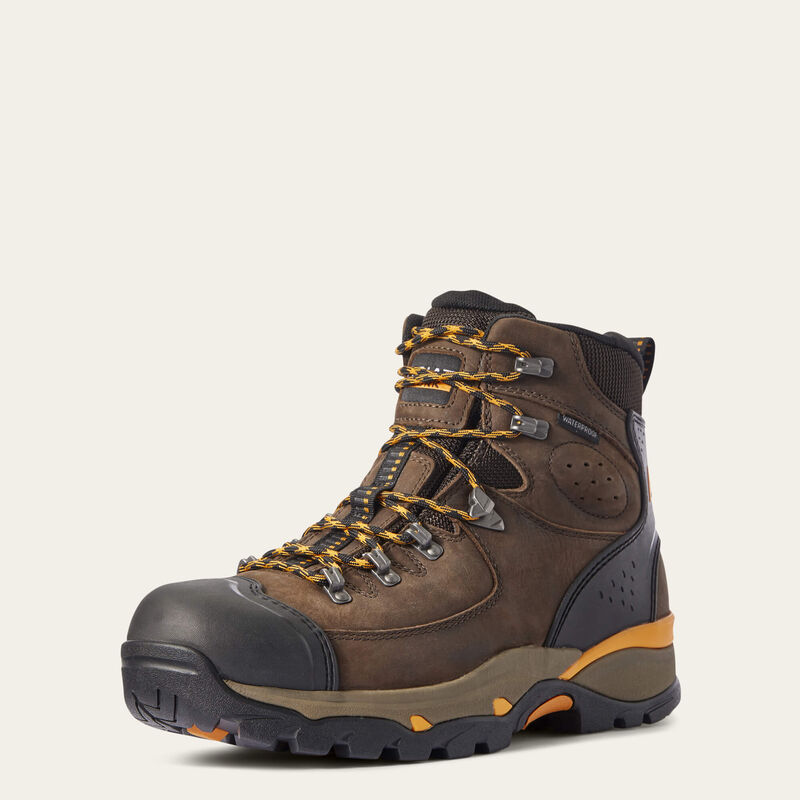 Ariat Men's Endeavor 6" Waterproof Work Boot - Brown - 10031659 7 / Medium / Brown - Overlook Boots