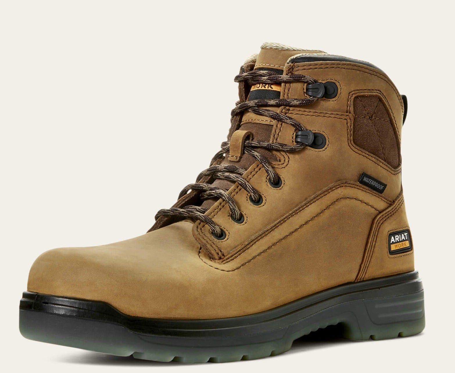 Ariat Men's Turbo 6" Soft Toe WP Work Boot - Aged Bark - 10032608 7 / Medium / Brown - Overlook Boots