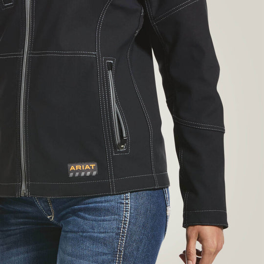 Ariat Women's Rebar Stretch Canvas Softshell Jacket Black - 10032915 - Overlook Boots