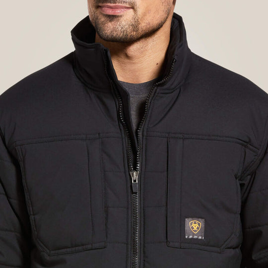 Ariat Men's Rebar Valiant Stretch Canvas Insulated Jacket Black - 10032975 Small / Black / Standard - Overlook Boots